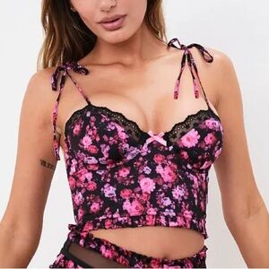 For Love and Lemons x Victoria’s Secret Farrah Bustier in Black Floral